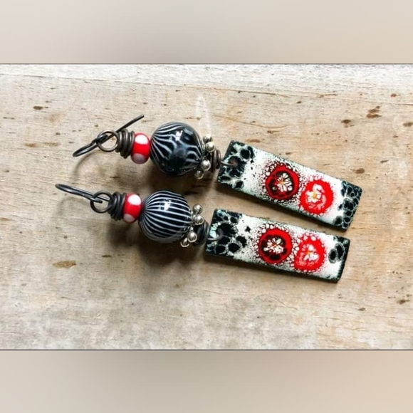 Set of 5 Handmade Jewelry Components by Artists for Earrings,Beading,Charms - Picture 4 of 7